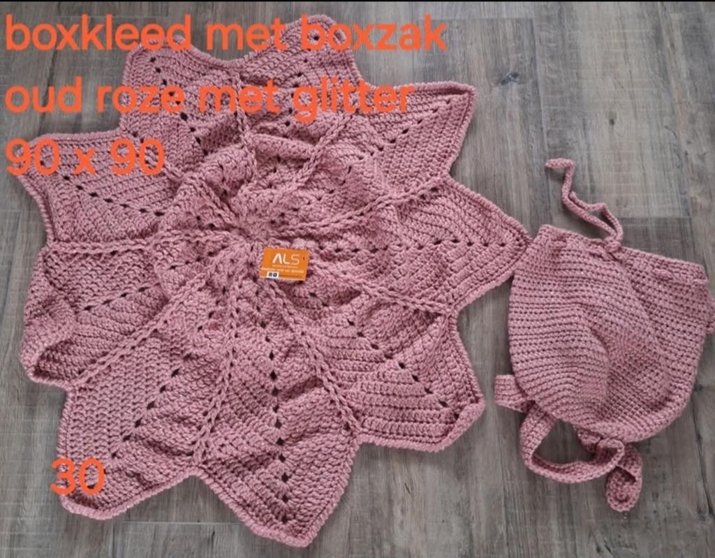 Boxkleed met boxzak oud roze met glitter 90x90, Ophalen of Verzenden, Zo goed als nieuw, Deken