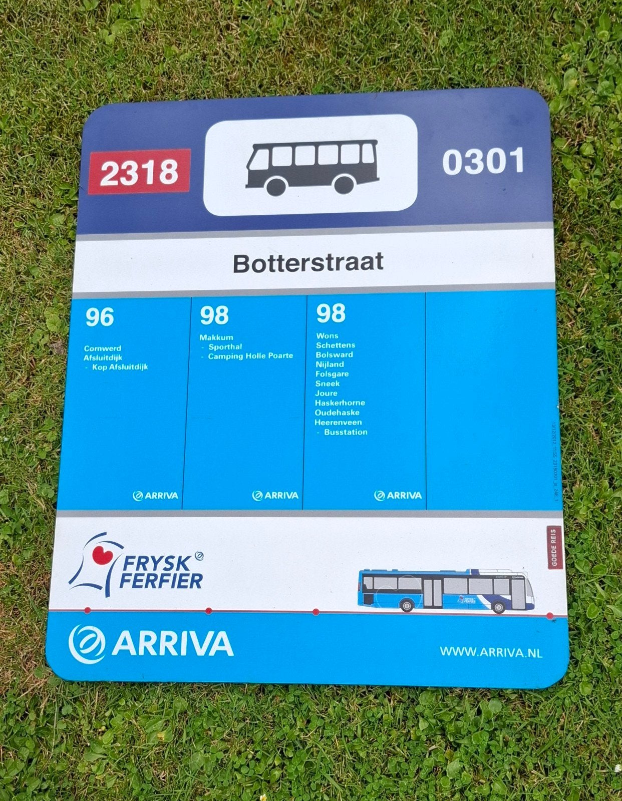 Origineel Arriva bushaltebord Botterstraat, Ophalen of Verzenden, Gebruikt, Bus of Metro, Overige typen