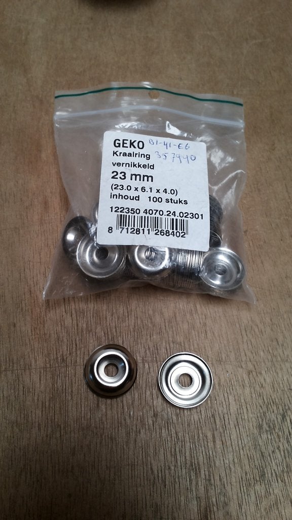 Kraalringen 23mm messing vernikkeld Geko, Verzenden, 120 cm of meer, Nieuw, Buitendeur