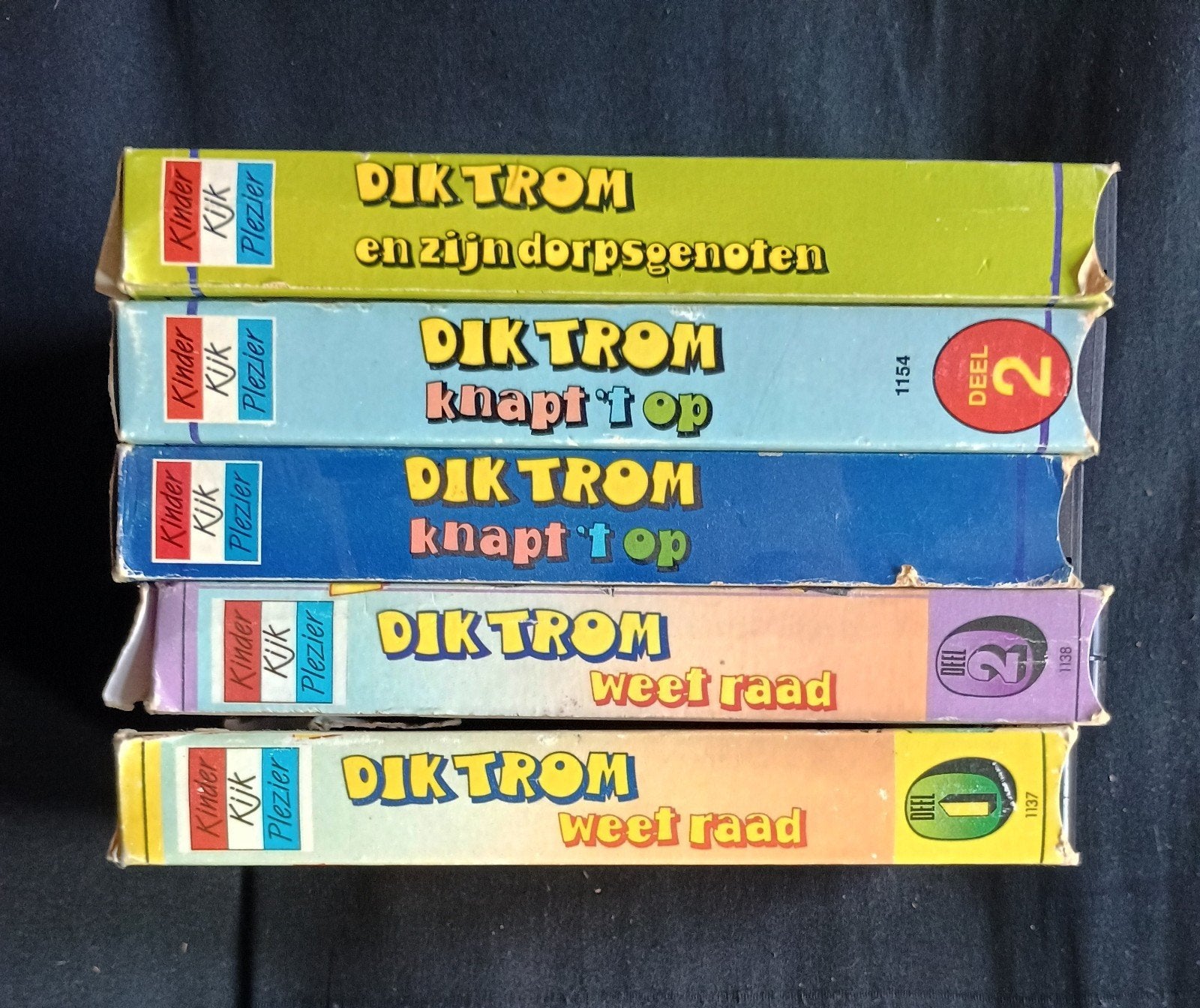 Dik Trom VHS collectie - 5 videobanden, Boxset, Gebruikt, Alle leeftijden, Kinderprogramma of -film