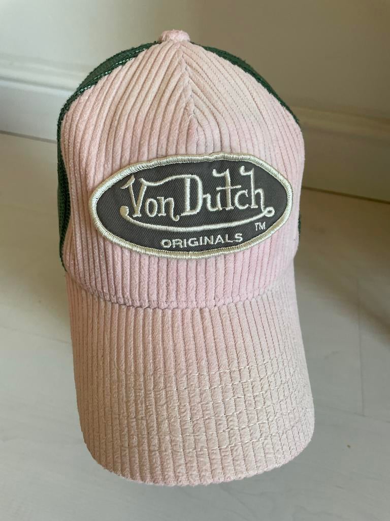 Von Dutch Trucker cap roze corduroy, Ophalen of Verzenden, Gedragen, One size fits all, Pet