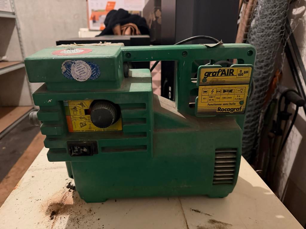 Rocagraf Graf'AIR 100 SH Compressor - Olievrij, Gebruikt, 6 tot 10 bar, Ophalen of Verzenden, Minder dan 200 liter/min