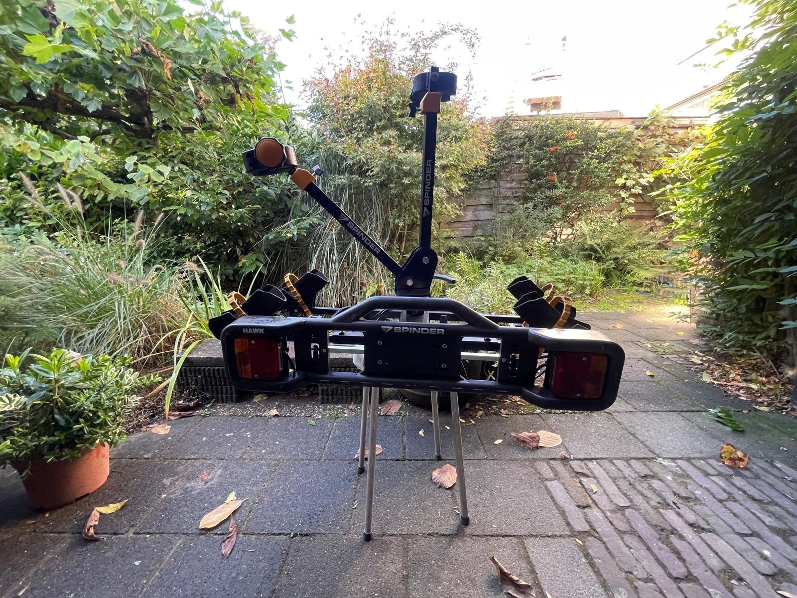 Spinder Hawk fietsendrager voor 2 e-bikes (2x 25kg), Ophalen, Gebruikt, 2 fietsen, Trekhaakdrager