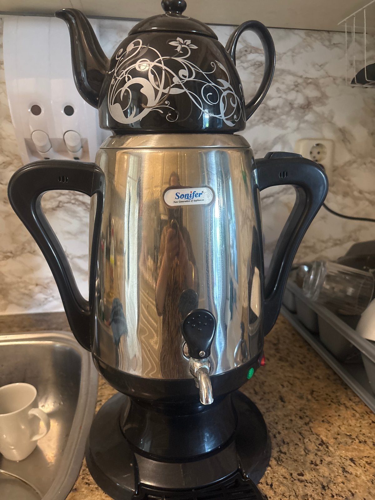 Sonifer Turkse theemaker met theepot, Gebruikt, Overige modellen, Overige typen, 10 kopjes of meer