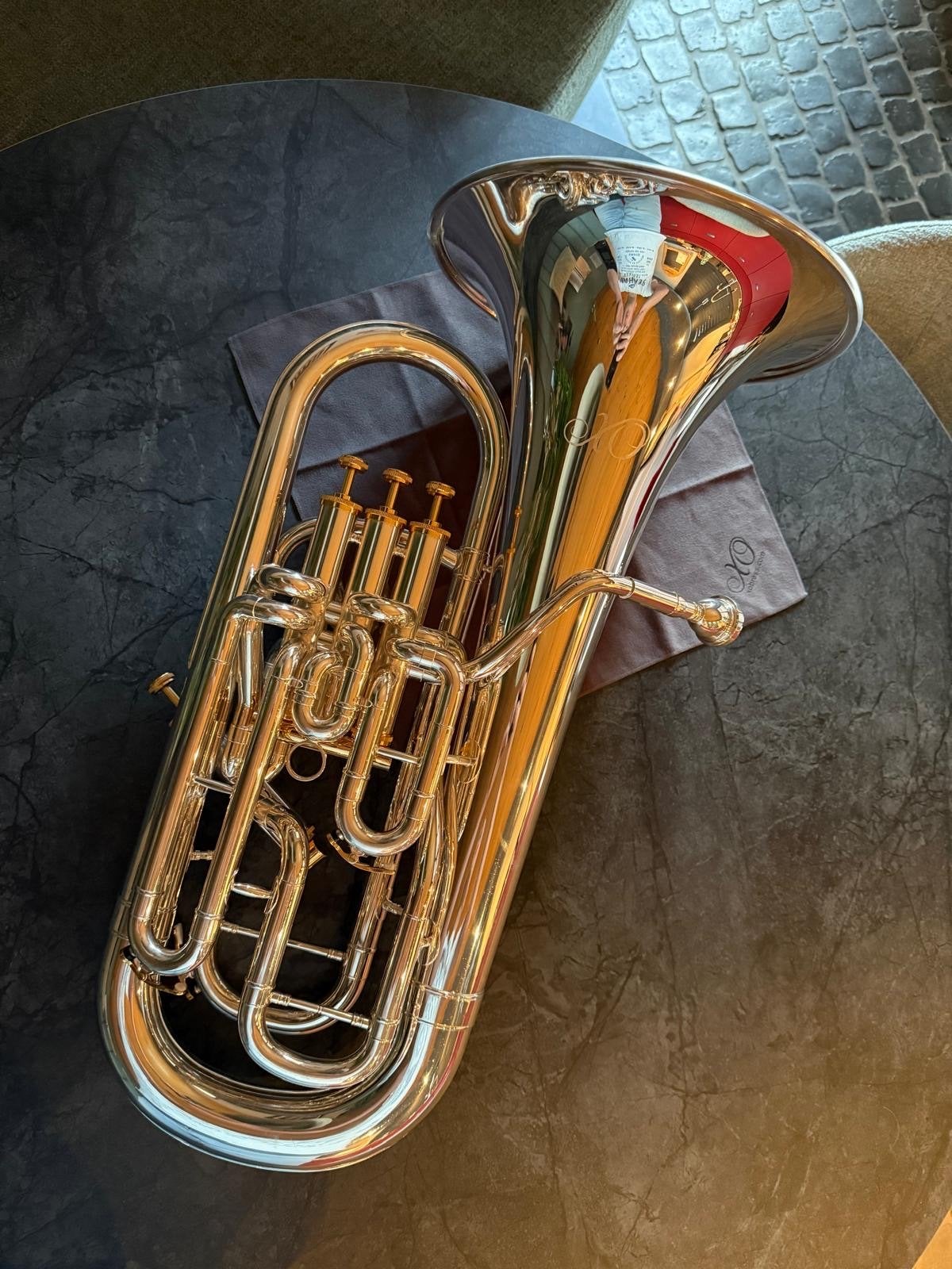 Euphonium XO 1270 Zilver-verguld/Goud-vergulde afwerking, Ophalen, Zo goed als nieuw, Koperblazer