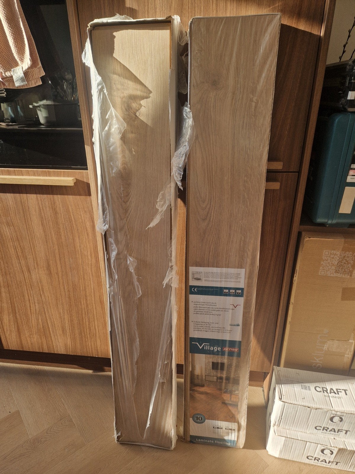 2 bijna volle pakken Gamma Laminaat Village wit geolied eike, Ophalen, 50 tot 150 cm, 10 tot 30 cm, Hout