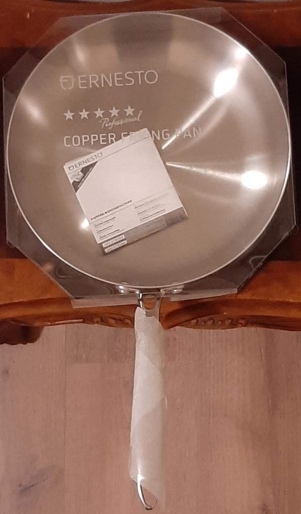 🍳Nieuw: Ernesto koperen koekenpan en sauspan🏷️€67,50- p/s, Keramische plaat, Nieuw, Ophalen of Verzenden, Rvs