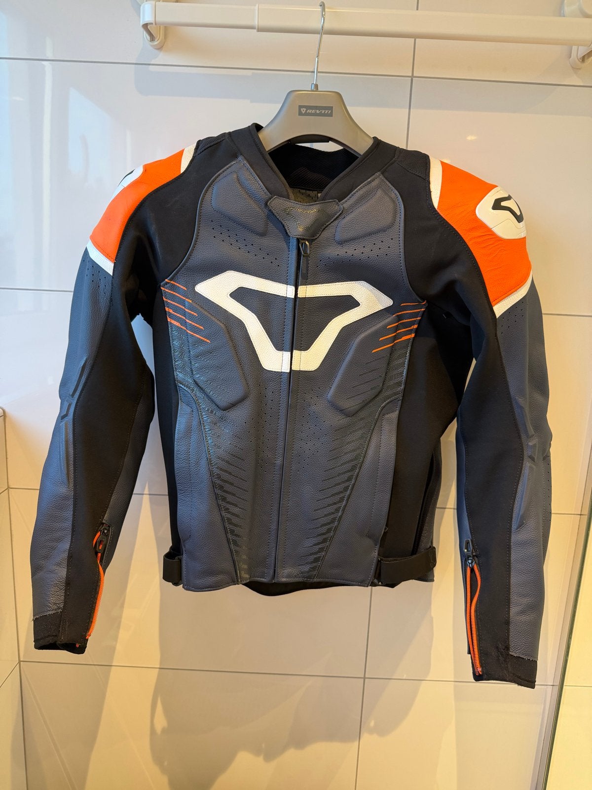 Macna Imola motorjas leer heren XS zwart/oranje, Ophalen of Verzenden, Nieuw zonder kaartje, Heren, Jas | leer