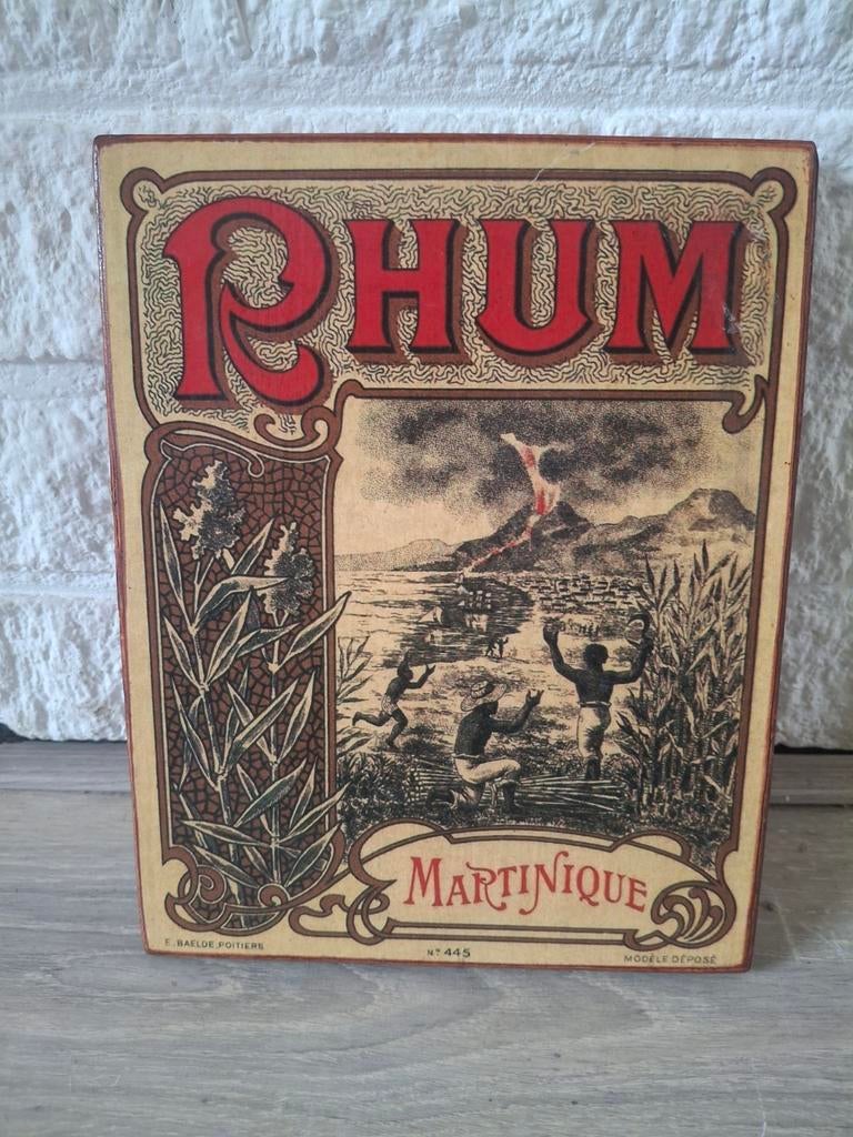 Vintage "Rhum Martinique" reclamebord - E. Baelde Poitiers, Antiek en Kunst, Ophalen of Verzenden