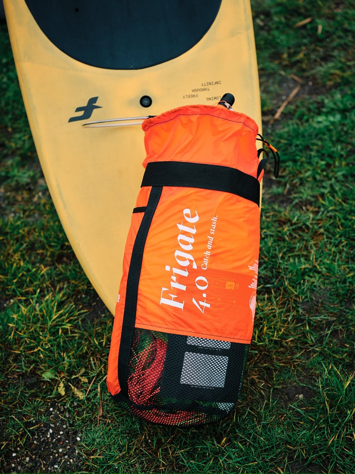 F-One Frigate 4m2 Parawing Lemon/Lime + Manera belt L, Ophalen of Verzenden, Zo goed als nieuw, Wingsurf-wing