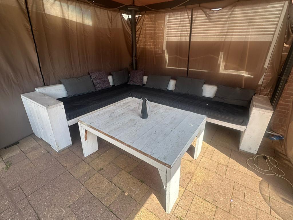 Tuinset steigerhout, Steigerhout, Ophalen of Verzenden, Zo goed als nieuw, Loungeset