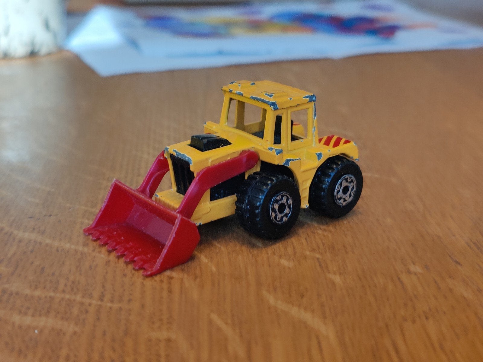 Matchbox Tractor Shovel GEEL ROOD, Ophalen, Zo goed als nieuw