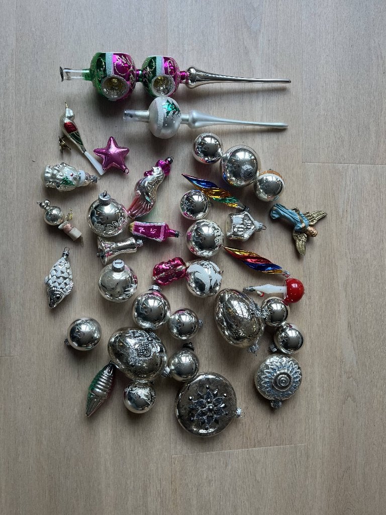 vintage, antieke kerstballen, Ophalen of Verzenden, Gebruikt