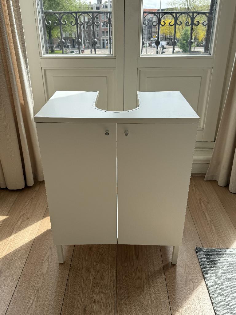 IKEA NYSJÖN Sink Cabinet with 2 Doors – White (50x65 cm), Huis en Inrichting, Ophalen, Gebruikt, 50 tot 100 cm, Minder dan 100 cm