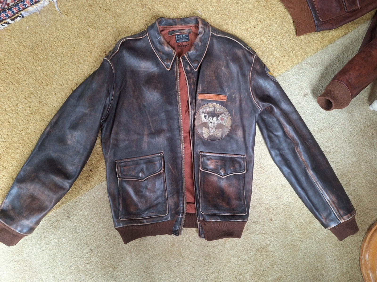 WW2 A2 Piloten Jack Replica L - Aeroleather, Handbeschilderd, Verzenden, Amerika, Kleding of Schoenen