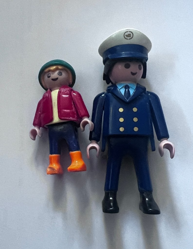 Playmobil Conline Containerschip met kapitein en arbeider, Ophalen, Gebruikt, Complete set, Boot/Schip
