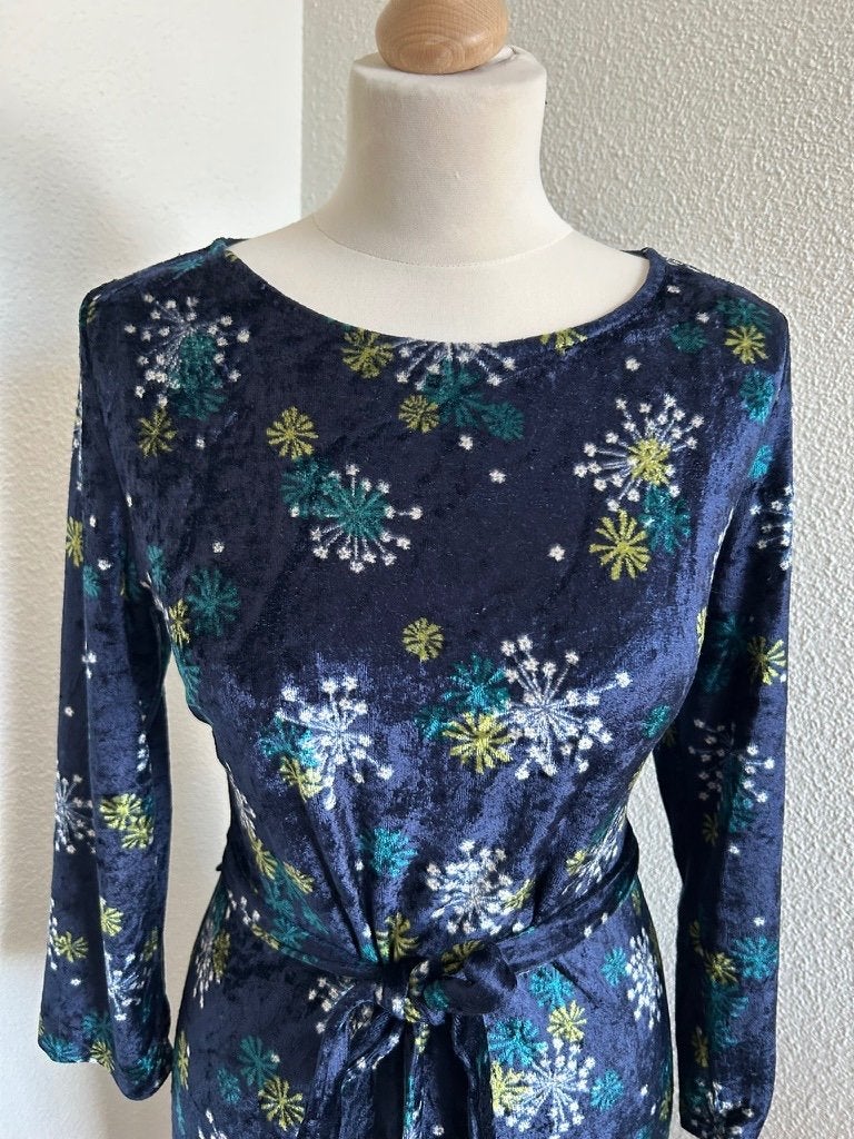 King Louie maat L als nieuwe Zoe velvet dress 2547, Kleding | Dames, Blauw, Maat 42/44 (L), Ophalen of Verzenden, Zo goed als nieuw