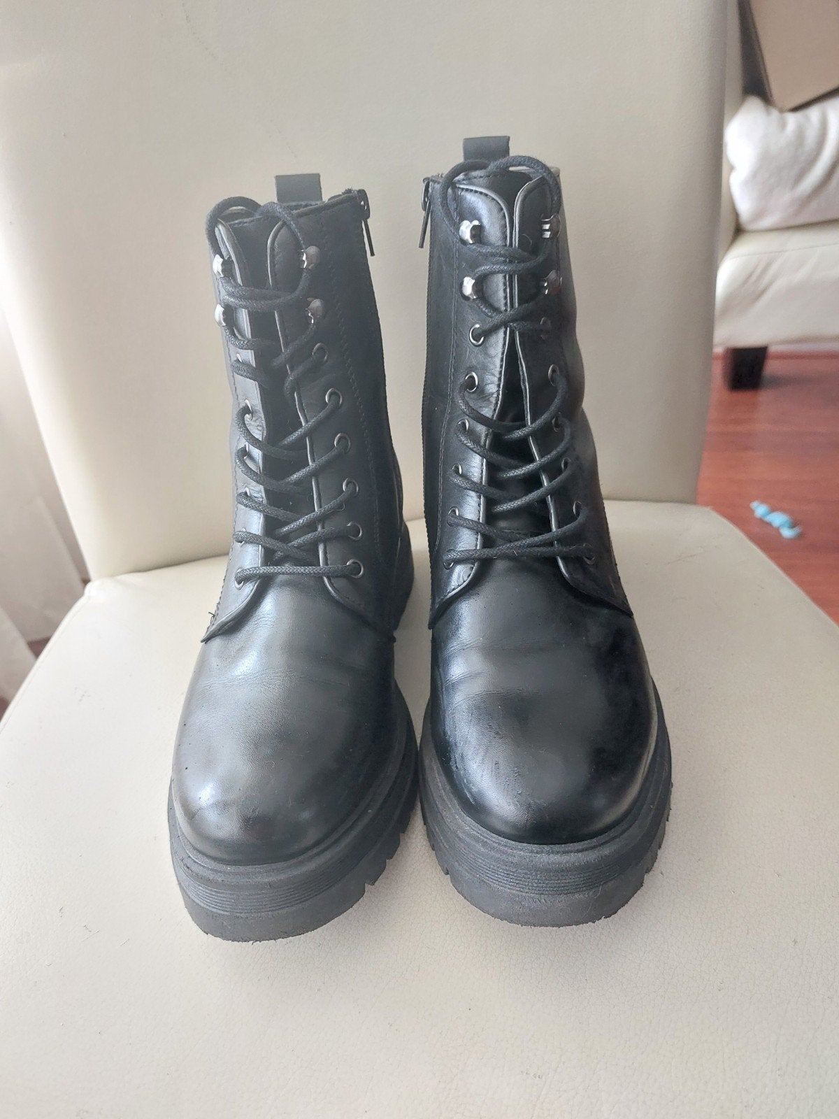 zwarte veterboots, Ophalen, Zwart, Omoda, Lage of Enkellaarzen