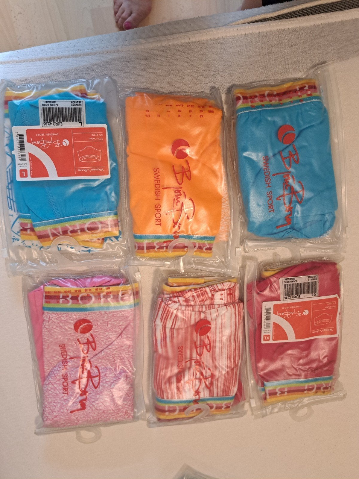 7x Dames Boksershorts - Björn Borg - XL & L, Björn Borg, Ophalen of Verzenden, Blauw, Broekje of Short