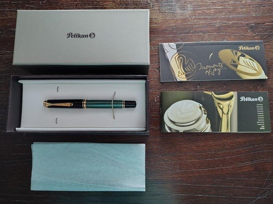 Pelikan Souverän M600 Vulpen groen/zwart, Verzenden, Zo goed als nieuw