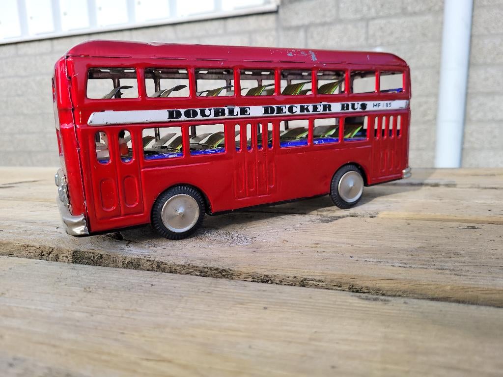 antiek zeer oude echt blikken dubbeldekker bus, Verzamelen, Ophalen of Verzenden, Zo goed als nieuw