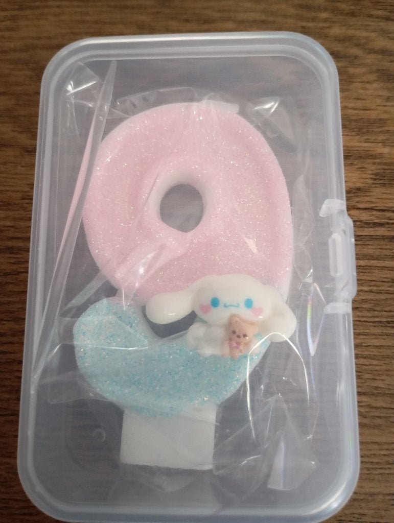 Verjaardagskaarsje Cinnamoroll nummer 9, Ophalen of Verzenden, Nieuw, Feestartikel, Verjaardag