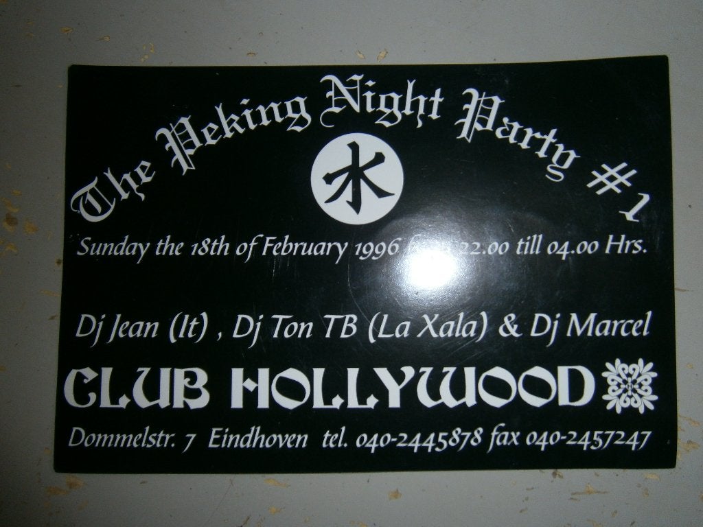 Club Hollywood – The Peking Night Party #1 . Flyer – 1996, Ophalen, Gebruikt, A4 of kleiner, Rechthoekig Liggend