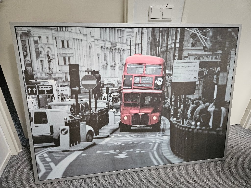 Schilderij Londen, 140 x 100 cm, Ophalen, 125 cm of meer, Zo goed als nieuw, Foto of Poster