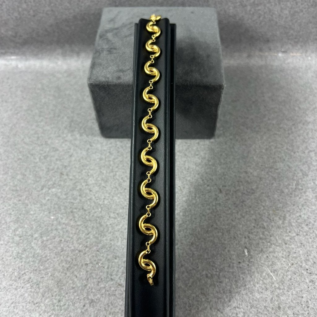 Gouden Armband | 18k  | 11,37g | boogjes | 19,5cm | 417216