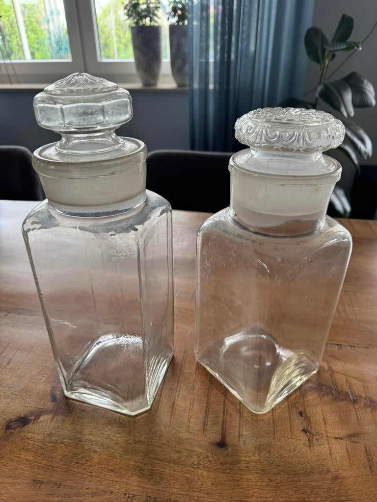Twee antieke snoeppotten., Ophalen of Verzenden, Gebruikt