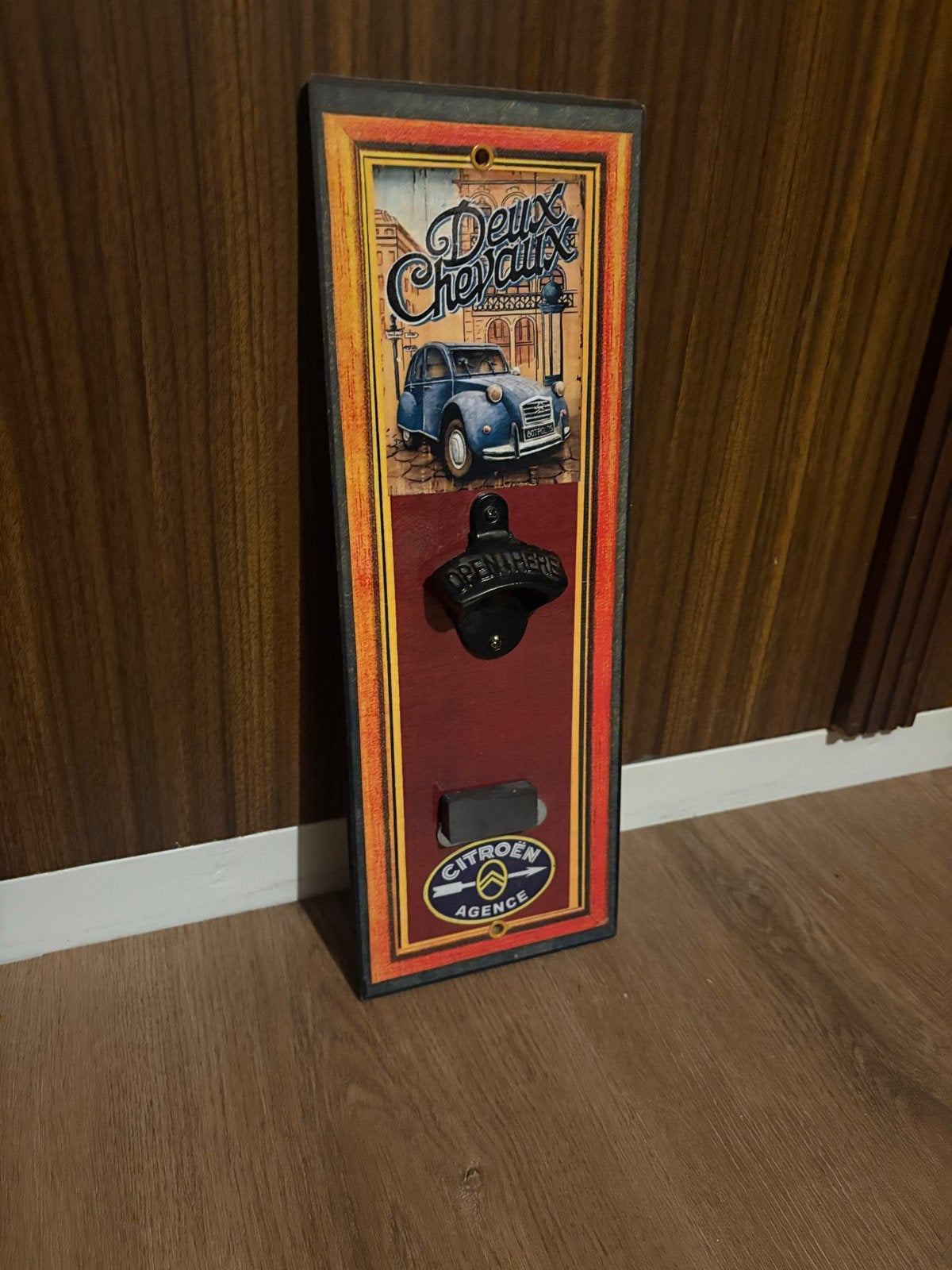 Houten bord met opener Citroën 2CV - 14,5 x 41 cm, Verzamelen, Merken en Reclamevoorwerpen, Ophalen of Verzenden, Zo goed als nieuw