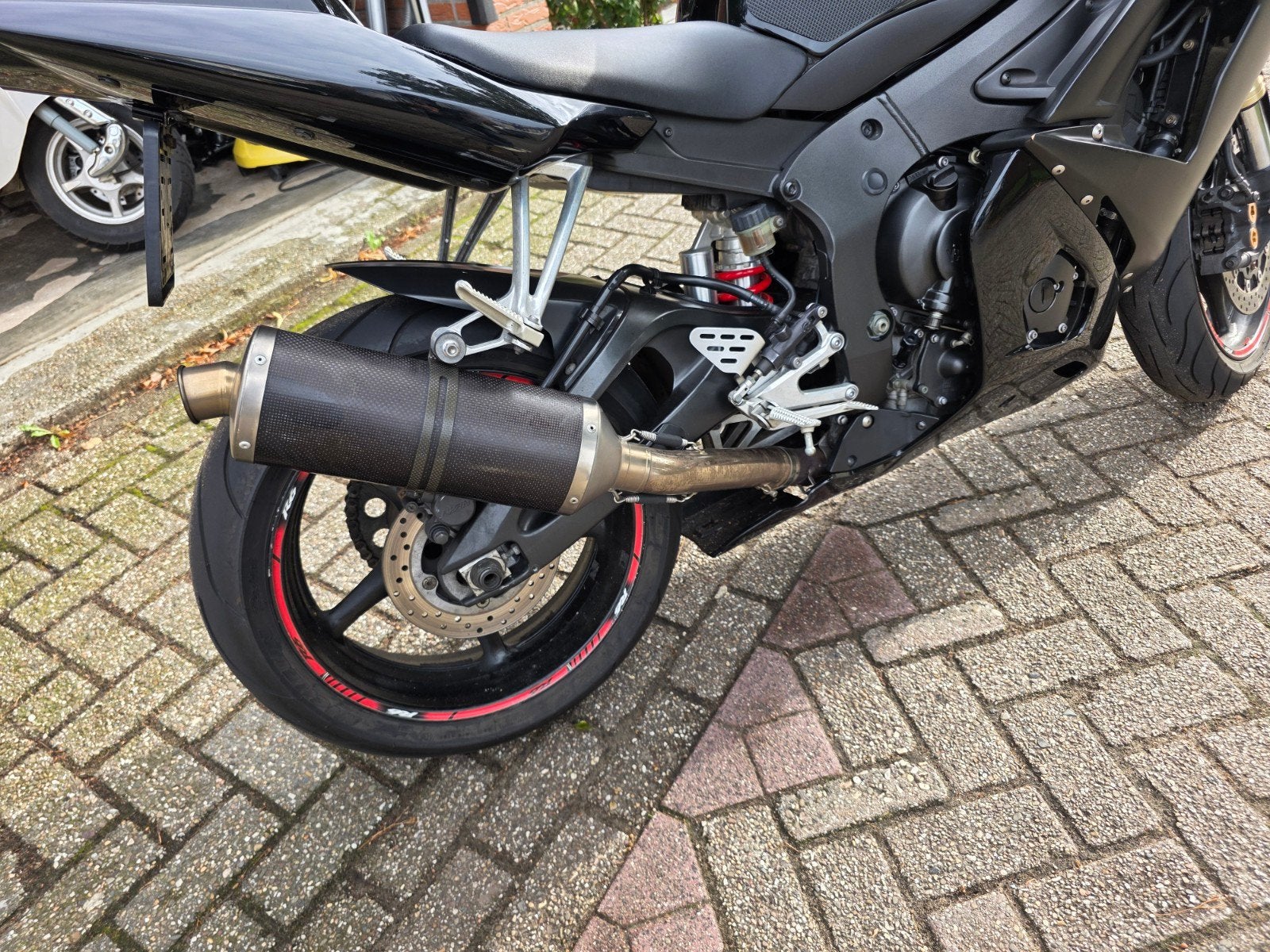 Yamaha R6 03-05 race demper / uitlaat met linkpipe, Ophalen of Verzenden, Gebruikt