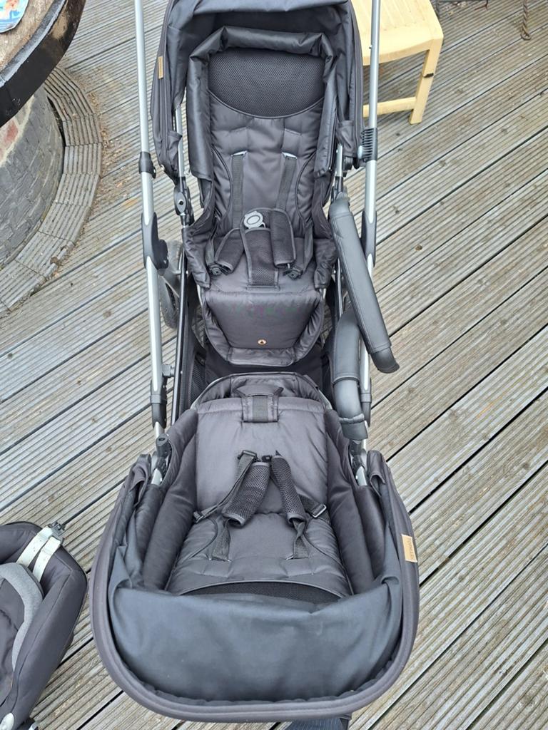 Topmark Duokinderwagen Compleet met Maxi-Cosi's en Zitjes, Gebruikt, Duowagen, Combiwagen, Ophalen