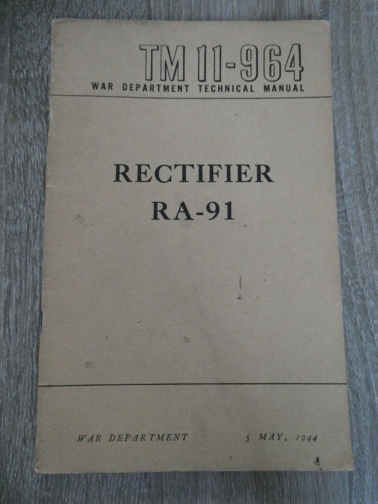 Engels voorschrift Rectifier RA-91, War Department May 1944, Verzamelen, Ophalen of Verzenden, Landmacht, Engeland, Boek of Tijdschrift
