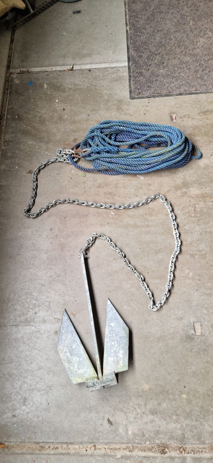 7kg Anker met 2m ketting en 23m touw, Ophalen, Gebruikt, Overige typen
