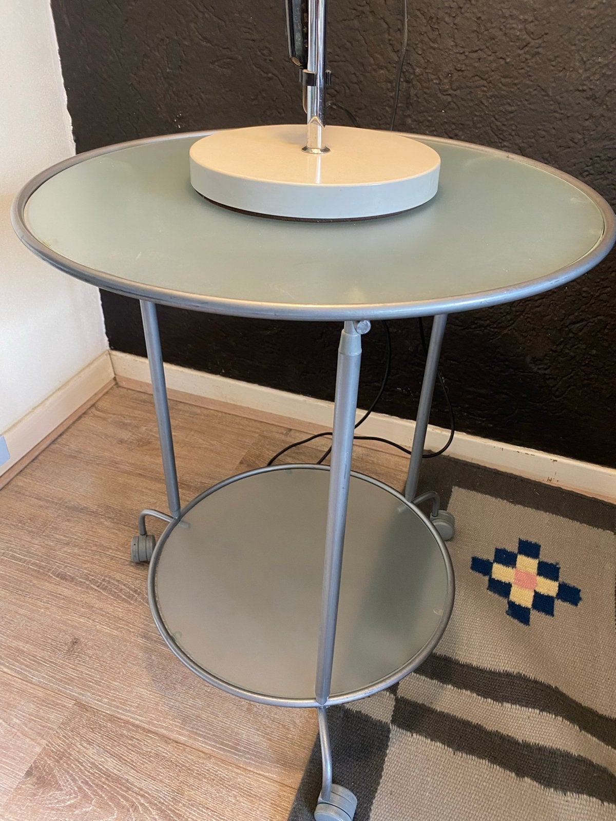 Vintage IKEA Heimdal bijzettafel - Niels Gammelgaard, Minder dan 55 cm, Gebruikt, Metaal of Aluminium, Rond
