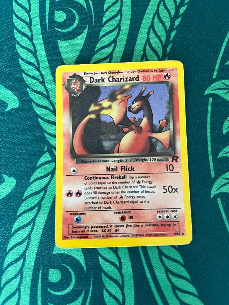Pokémon kaart Dark Charizard 4/82, Ophalen, Gebruikt, Losse kaart, Foil
