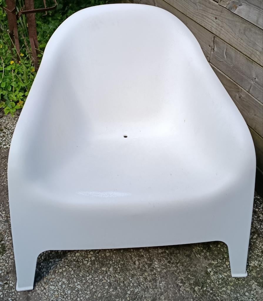 2x IKEA SKARPÖ Fauteuil Buiten Wit - Gebruikt maar schoon, Tuin en Terras, Tuinstoelen, Ophalen, Gebruikt, Kunststof