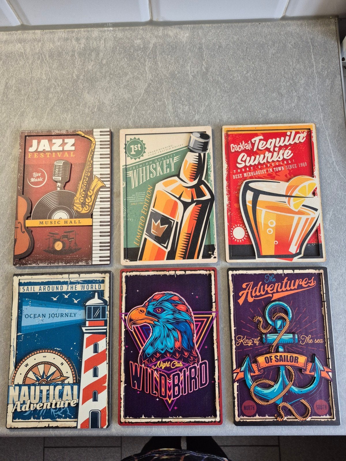 wanddecoratie borden, Vintage, Gebruikt, Meerkleurig, Ophalen of Verzenden