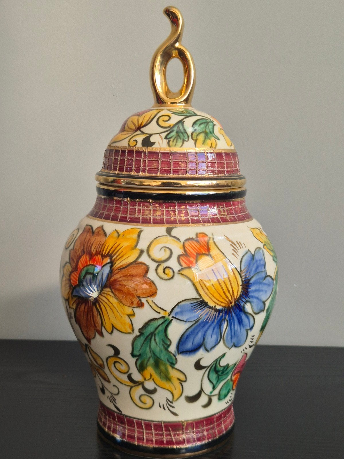 Hubert Bequet Vaas Mid Century / Dekselmodel - Gemberpot, Antiek en Kunst, Ophalen