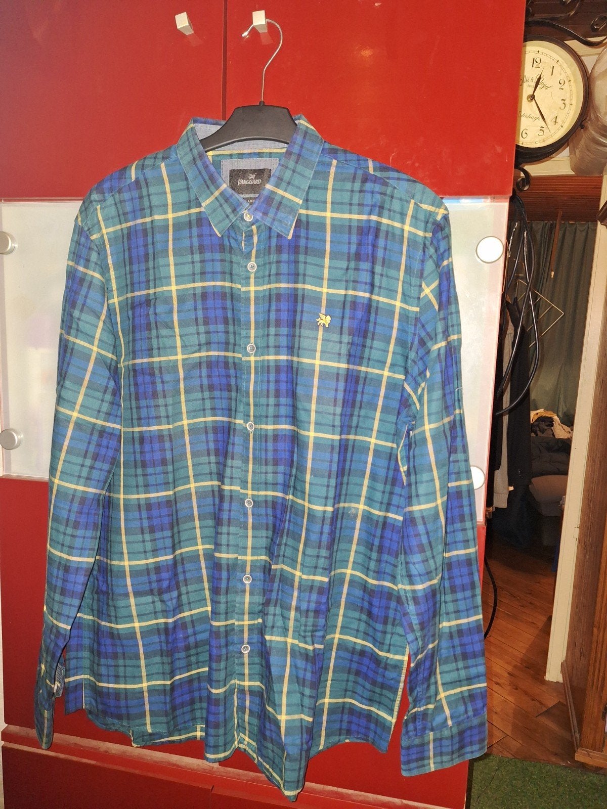 Vanguard herenoverhemd, Kleding | Heren, Overhemden, Ophalen of Verzenden, Zo goed als nieuw, Blauw, Overige halswijdtes