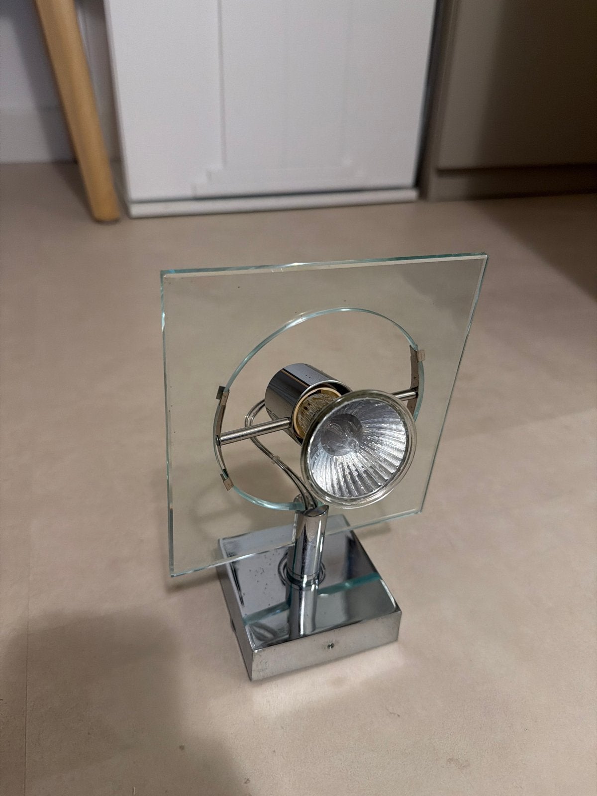 Fabbian plafondlamp met glazen en metalen details, Ophalen of Verzenden, Gebruikt, Glas