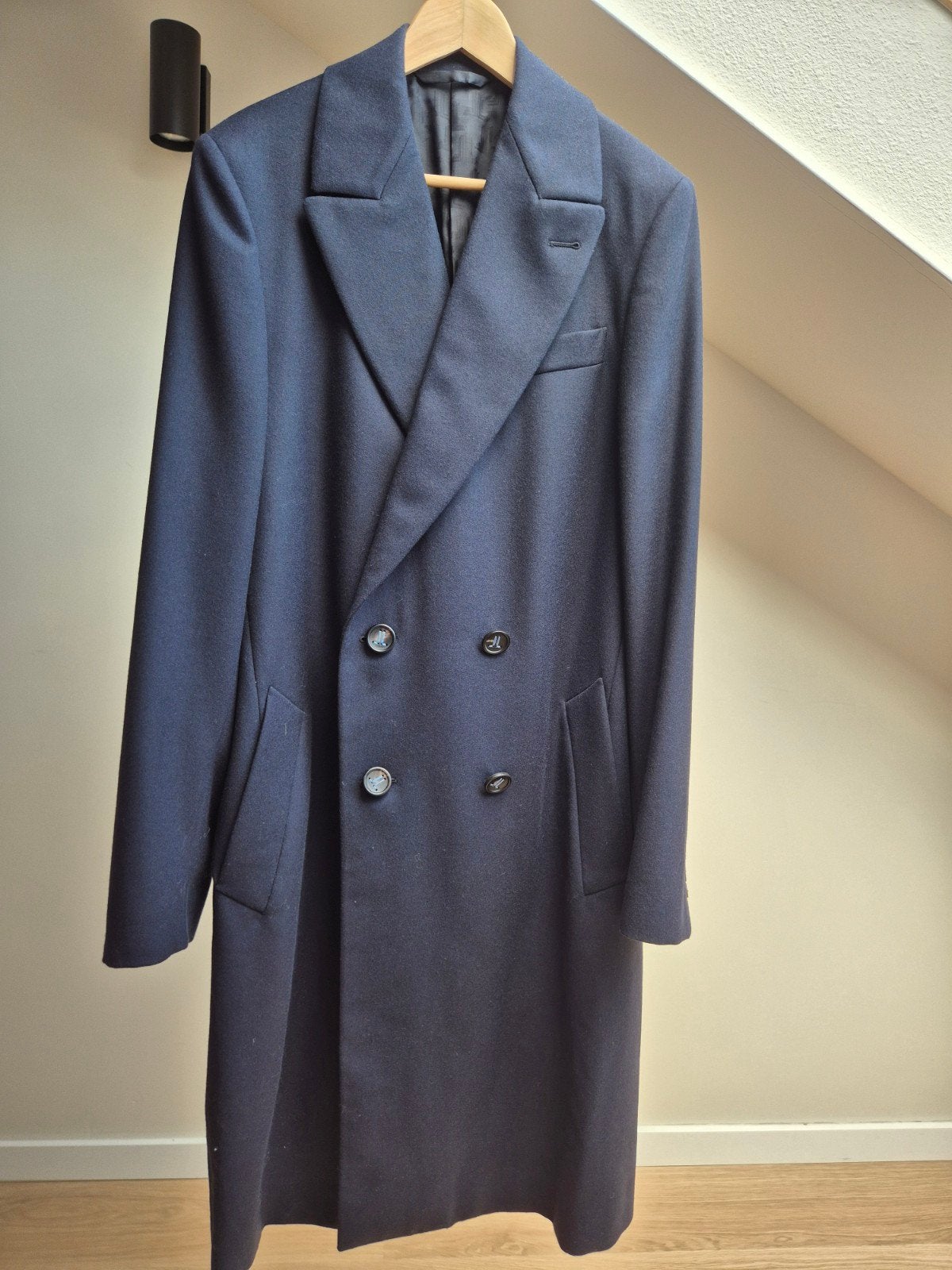 Vintage Lanvin Paris mantel – Made in Italy, Lanvin Paris, Ophalen, Zo goed als nieuw, Blauw