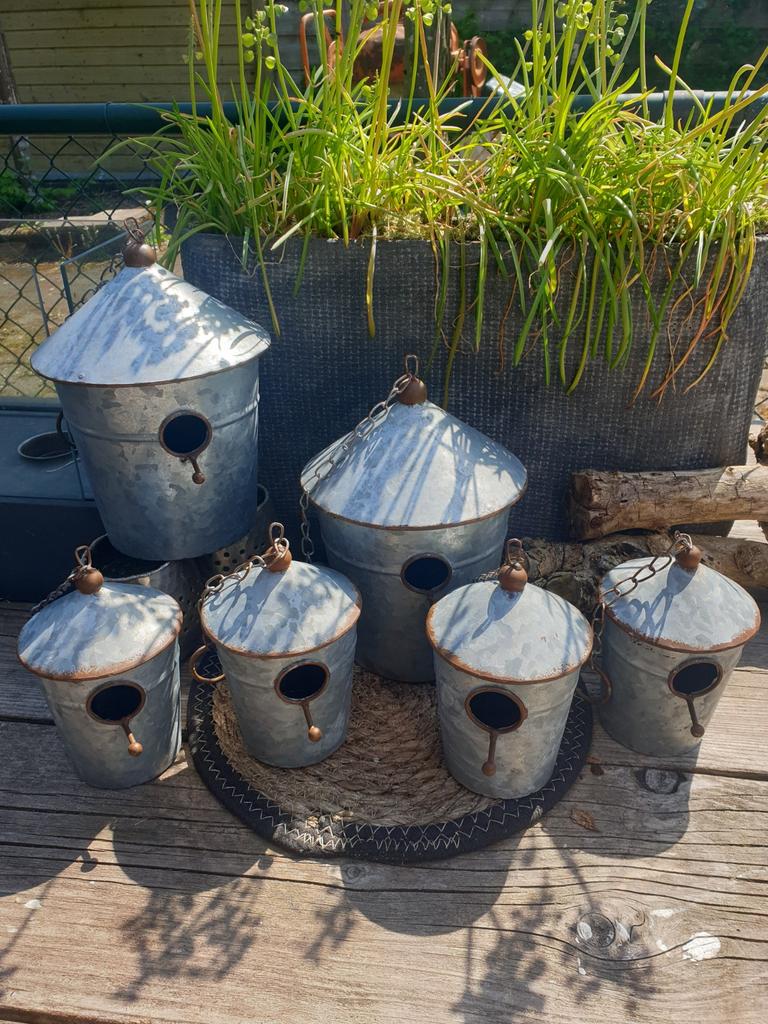 Zinken vogelhuisjes - vogelhuisje - zink - moederdag, Ophalen of Verzenden, Nieuw
