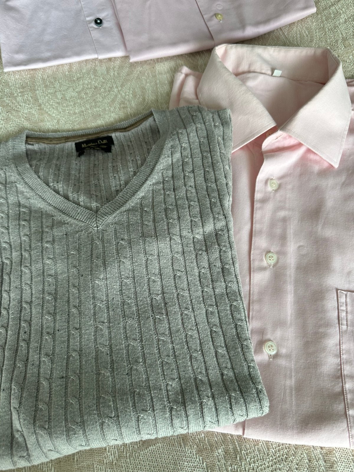 Trui + (overhemd) Massimo Dutti “wol/zijde/katoen., Ophalen, Zo goed als nieuw, Maat 48/50 (M), Grijs