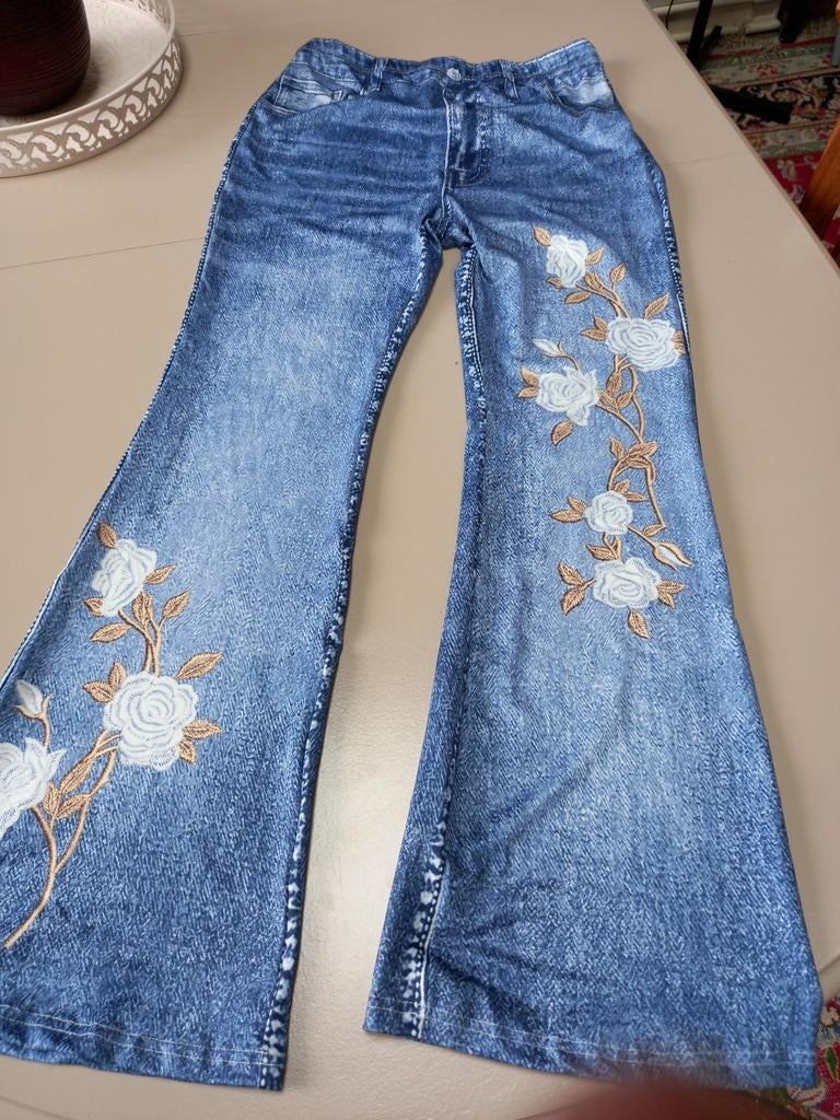 Legging met denimprint NIEUW (M/38), Ophalen of Verzenden, Blauw, Legging