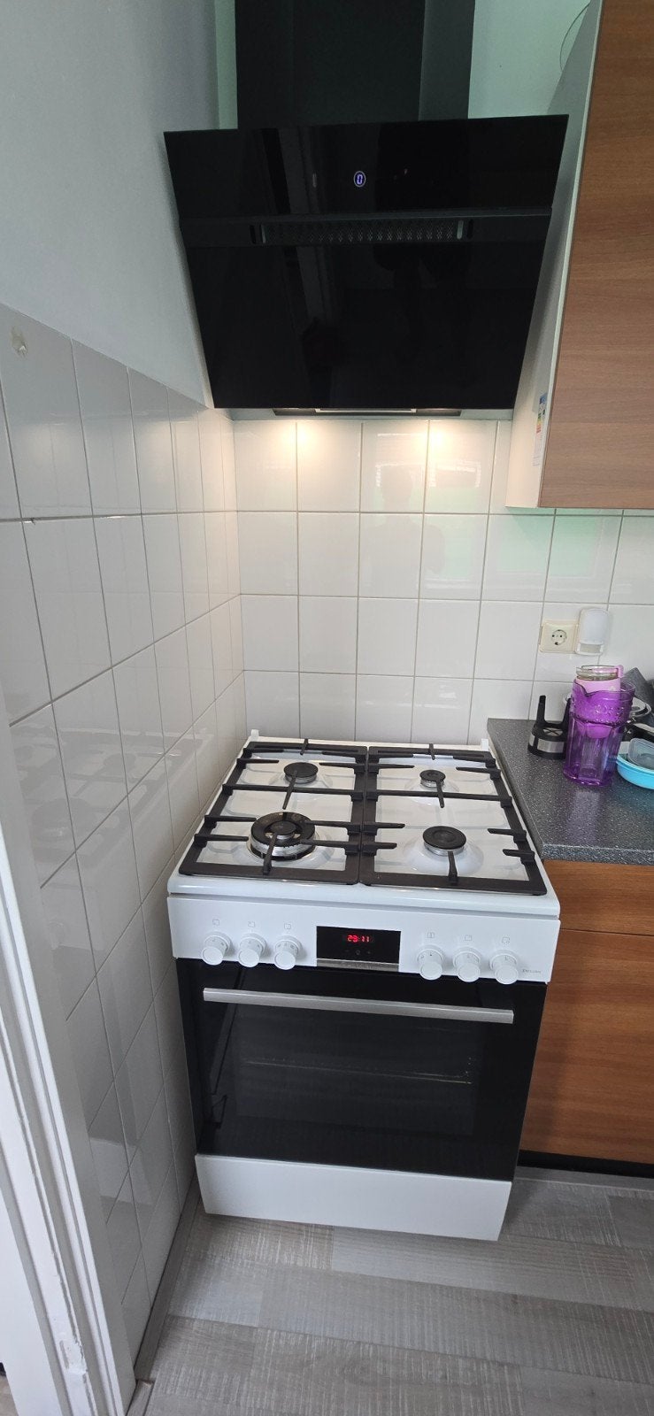 Bosch HXN39AD21 Vrijstaand Gasfornuis+elektrische, Witgoed en Apparatuur, Fornuizen, Zo goed als nieuw, Gas, Vrijstaand, 85 tot 90 cm