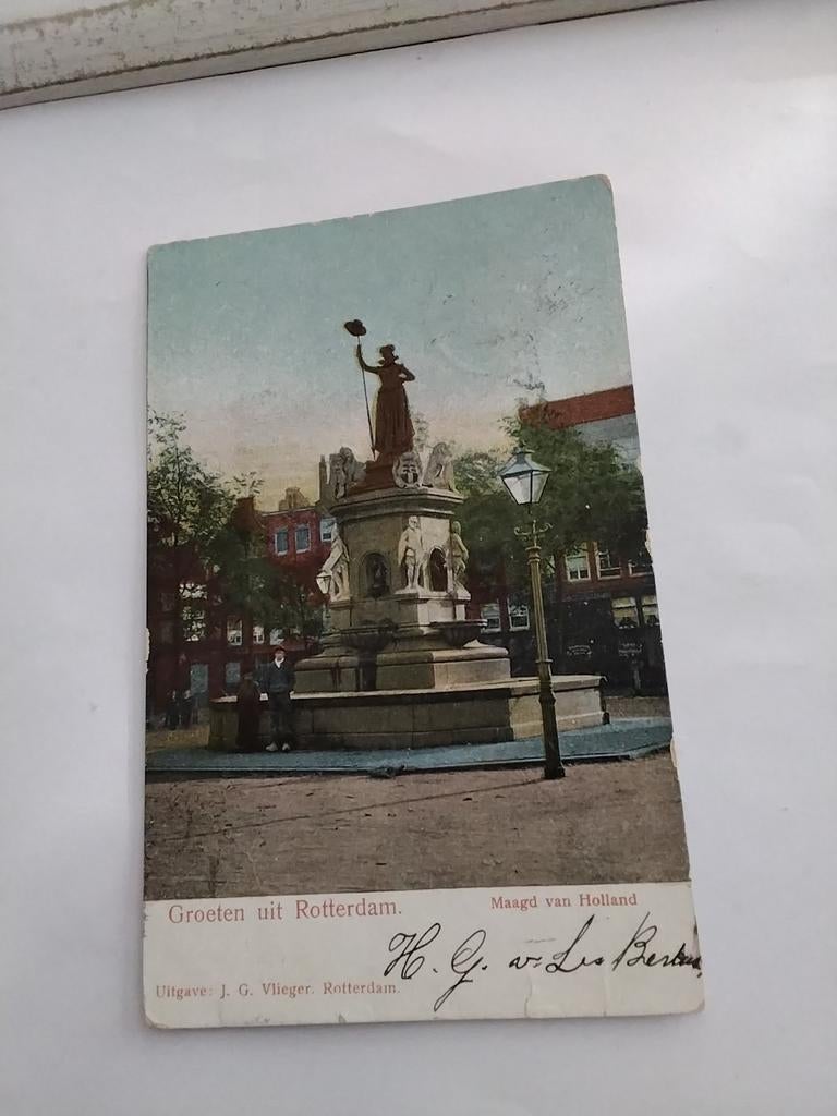 GROETEN UIT ROTTERDAM.  MAAGD VAN HOLLAND 1905, Ophalen of Verzenden, Voor 1920, Zuid-Holland