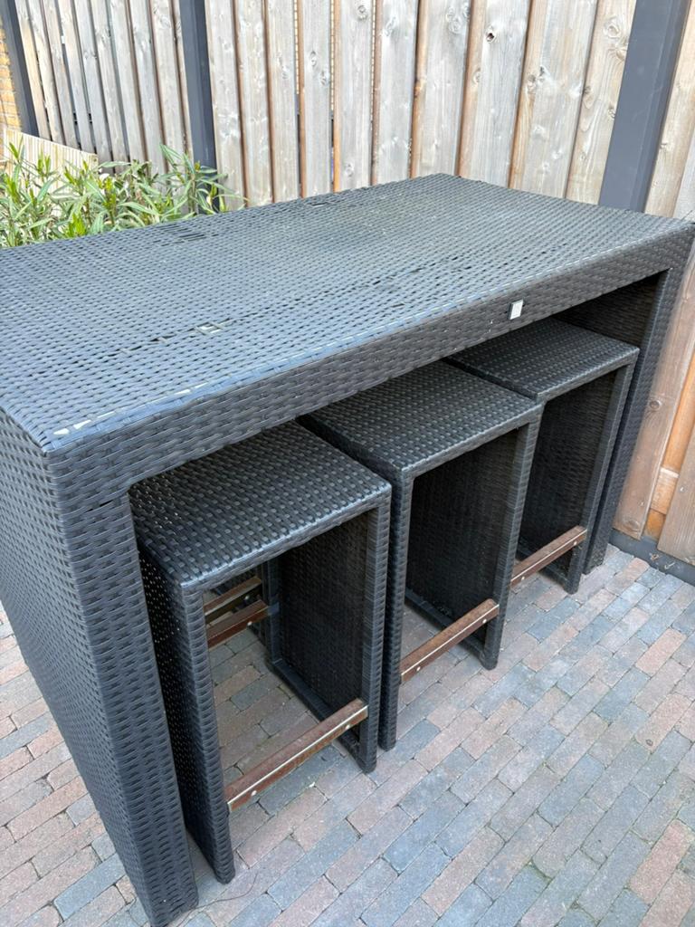 Barset Wicker, Tuin en Terras, Tuintafels, Ophalen of Verzenden, Rechthoekig, Wicker