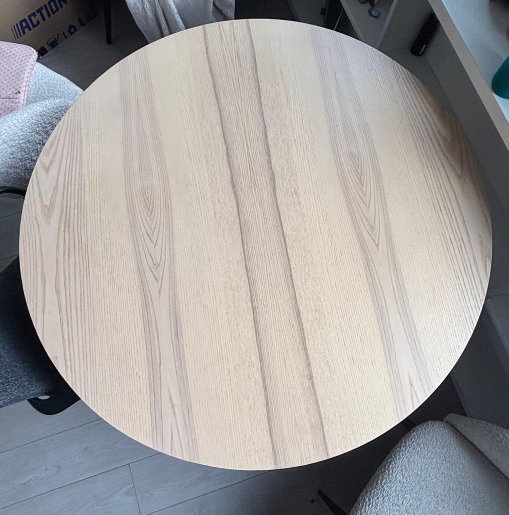 Ronde eettafel, Huis en Inrichting, Tafels | Eettafels, Ophalen, Zo goed als nieuw, Rond, 100 tot 150 cm